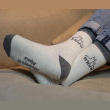 Abolengo Premium Alpakasocken - weiß-grau