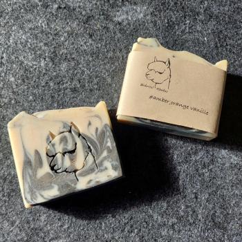 Naturseife mit Alpakakeratin "Amber Orange Vanille"
