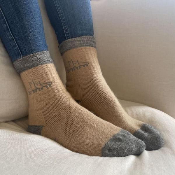 Abolengo Premium Alpakasocken - beige-grau