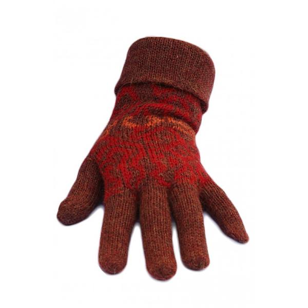 Apu Kuntur Alpaka Fingerhandschuhe CHIMU rot