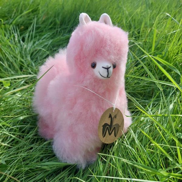Premium Felltier ALPAKA stehend - rosa
