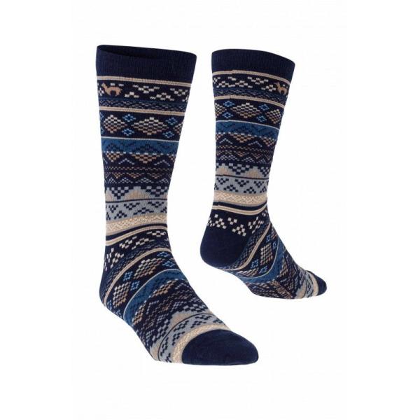 Premium Alpakasocken INKA - blau-sand
